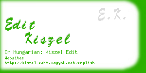 edit kiszel business card